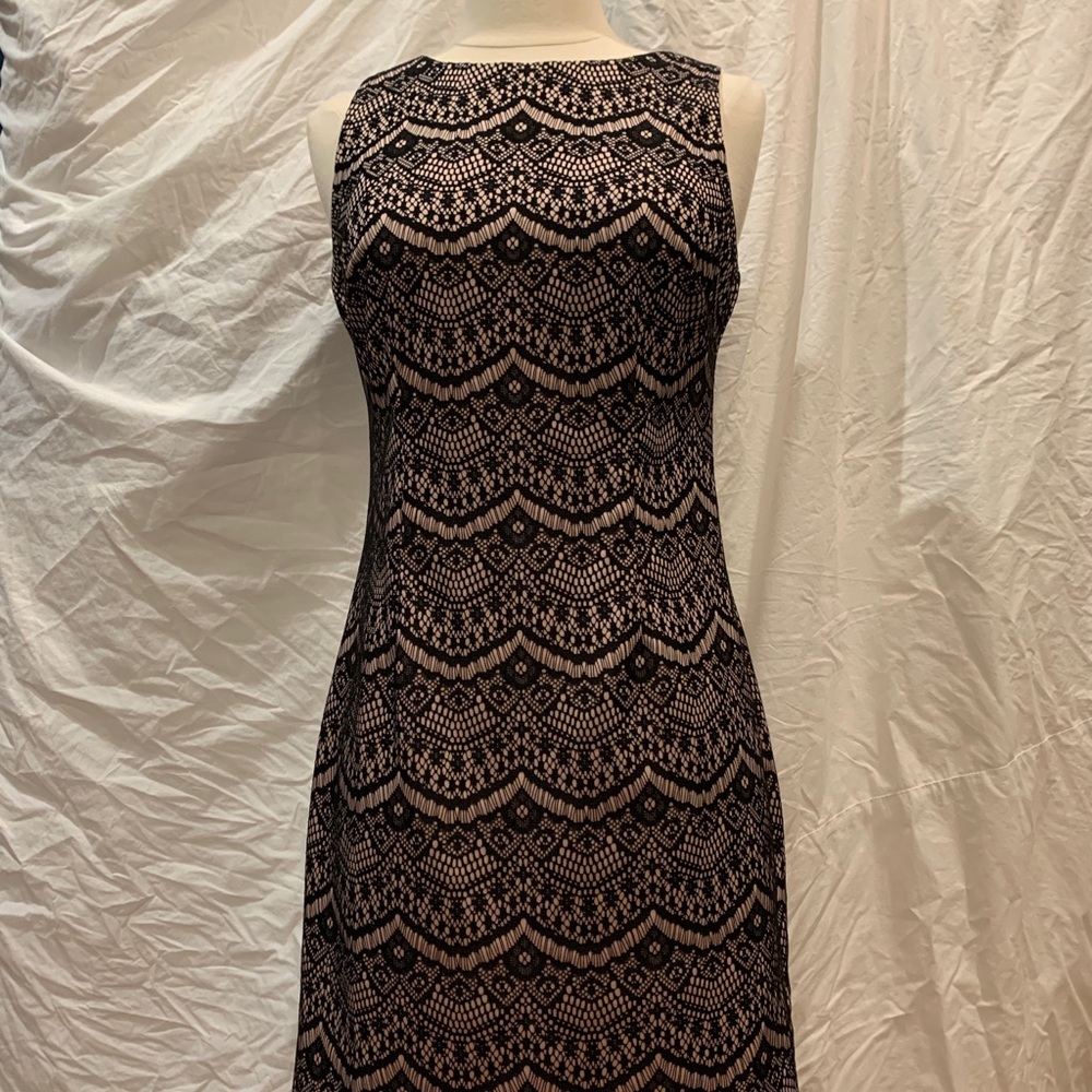 Jessica Simpson Pink and Black Lacey Cocktail Dress